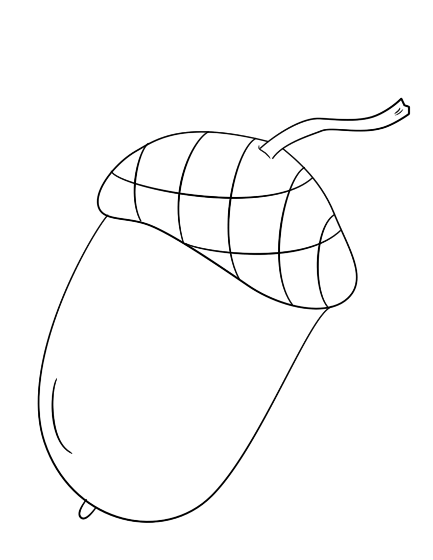 Big lonely acorn coloring page
